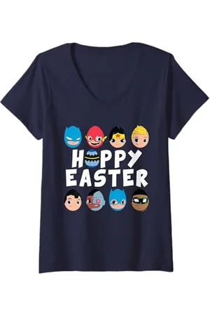 DC Comics Originals Femme DC Super Friends Hoppy Easter Character Eggs T-Shirt avec Col en V