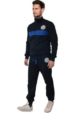 Inter Survêtement pour homme et garçon en molleton, sweat à capuche avec fermeture éclair, bleu clair, produit officiel