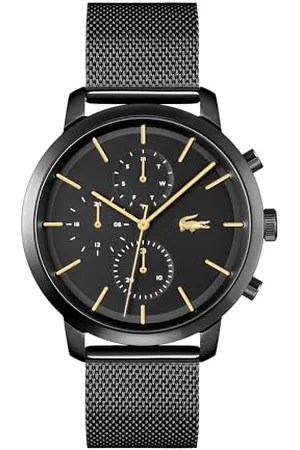 Lacoste Montre Analogique Multifunction à Quartz pour Homme Collection Replay avec Bracelet Milanais en Acier Inoxydable Noir - 2011194