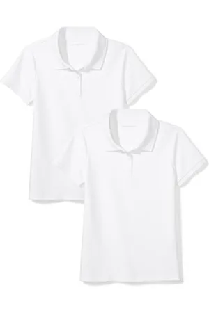 Amazon Polo à Manches Courtes pour Uniforme en Textile Interlock Fille, Lot de 2, , 8 Ans