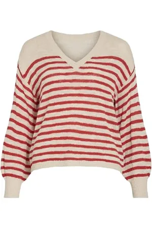 VILA Pull en Maille Col en V Birch XS XS