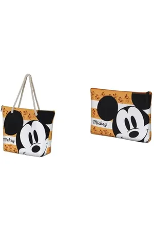 Disney Mickey Mouse Orange - Sac de Plage + Trousse de Toilette