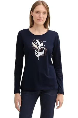 TOM TAILOR 1045752 T-Shirt à Manches Longues, 10668 – Sky Captain Blue, M Femmes