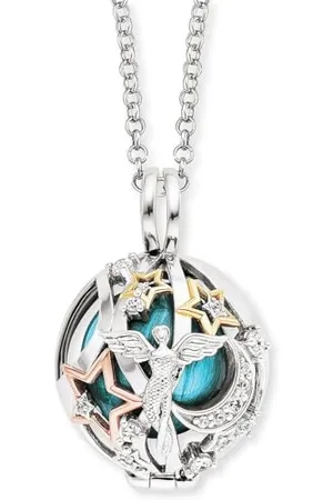 Engelsrufer Collier pour femme en argent sterling avec pendentif boule sonore de taille XS, fermoir mousqueton, sans nickel, 18 mm, Argent sterling, Zircone cubique