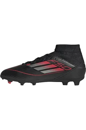 adidas Mixte F50 League Mid Football Boots FG/MG Kids Basket, Core Black/Iron met./Lucid Red, 36 2/3 EU