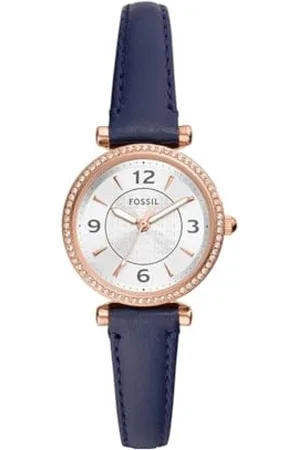 Fossil Montre pour femme Carlie mouvement quartz/3 aiguilles boîtier 28mm avec bracelet en cuir litehide™ ES5295