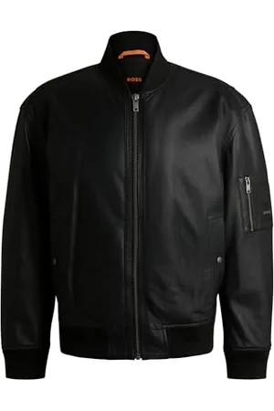 HUGO BOSS BOSS Hommes Juge Veste en cuir Relaxed avec poche logotée sur la manche