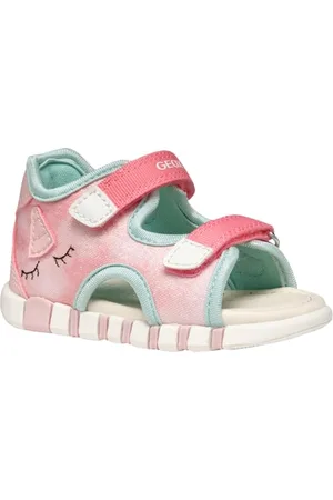 Geox Bébé Fille B Sandal IUPIDOO GIR, Salmon/White, 21 EU