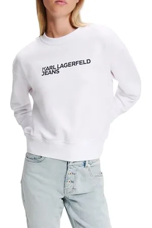 Karl Lagerfeld Regular Essential Logo Sweat Maillot de survêtement, Blanc, XS Femme