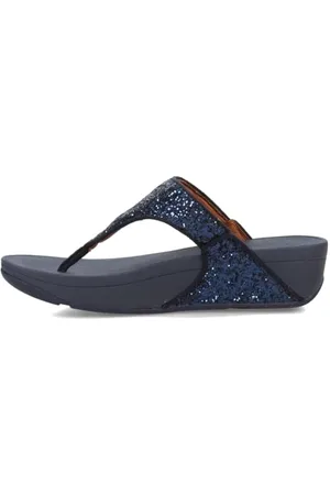 FitFlop Femme Lulu Glitter Toe-Thongs Sandales Bout Ouvert, Bleu (Midnight Navy 399), 36 EU