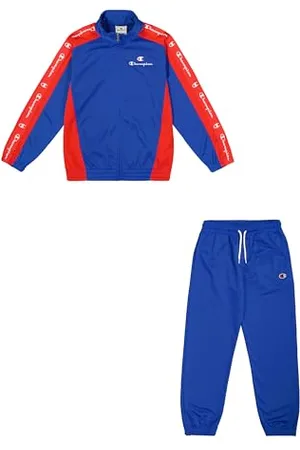 Champion Legacy Retro Sport B (306863) - Survêtement spécial PolyWarpKnit Semidull à col haut, bleu profond (BAI/CRD), 5-6 ans (XS) Garçons FW24