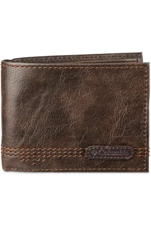 Columbia Fin à Blocage RFID 100% Accessoire de Voyage -Portefeuille à Double pli, Logo Marron, Taille Unique Homme