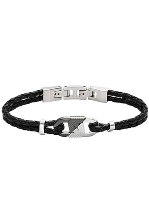 Emporio Armani Bracelet en cuir bicolore pour homme, EGS3171040, Eine Grösse, Cuir, Pas de gemme