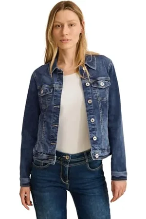 CECIL B212453 Veste en Jean, Mid Blue Wash, S Femmes