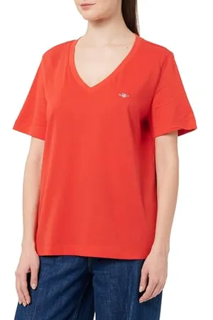 GANT Reg Shield SS T-Shirt à col en V, , XXL Femmes