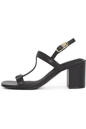 Tommy Hilfiger Sandales Femme Leather Block Heel à Talon, (Black), 38