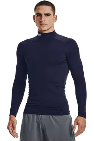 Under Armour UA CG Armour Comp Mock, Baselayer pour hommes avec un col polo, haut thermique à manches longues pour l