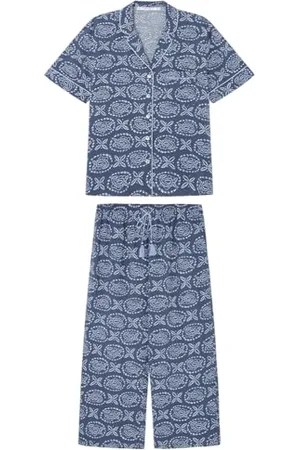 Women secret Classic Blue Paisley Capri Pyjamas Ensemble de Pijama, , L Femme