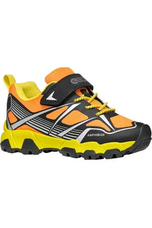 Geox J MAGNETAR Boy B ABX Basket, Black/Lt Orange, 29 EU