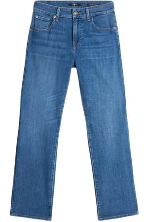 7 for all Mankind Calie Straight Ankle Nevada Jeans, Bleu Moyen, 26W Femmes