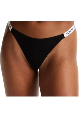Tommy Hilfiger Women High Leg Thong (Ext. Size) UW0UW05615 Black (Black) XL