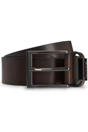 HUGO BOSS Hommes Cole-Ant Sz35 Ceinture en cuir italien avec passant logoté