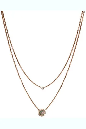 Fossil Collier Pour Femmes Misty Autumn, Longueur Totale:42+46+5Cm Chaîne D