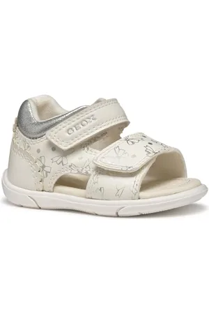 Geox Bébé Fille B Sandal ZAPITO Girl, White/Silver, 22 EU
