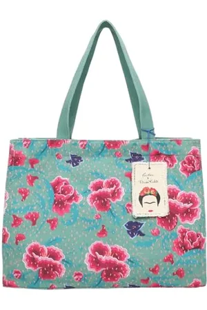 Fritzi aus Preußen Fritzi X Frida Kahlo Easy01 Canvas Flower Green, Sac de Courses Femmes