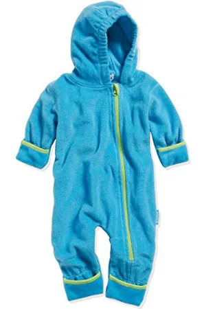 Playshoes Fleece-Overall farblich abgesetzt Combinaison De Neige Mixte bébé Bleu (Aqua Blau 23) 74
