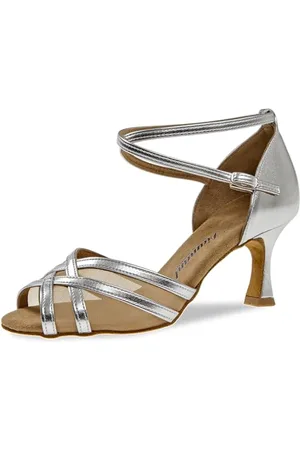 Diamant Damen Latein Tanzschuhe 035-087-013 - Chaussures de Danse de salon femme - (Silber) - 42 2/3 EU (8.5 UK)