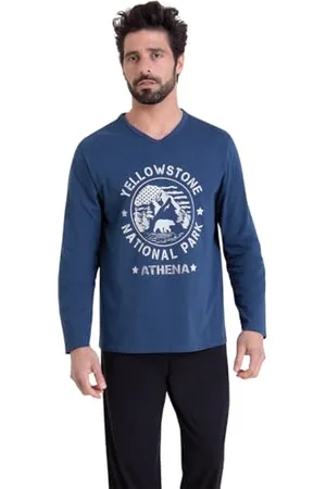ATHENA Ecopack Serigraphie 7O71 Ensemble de Pijama, , M Homme