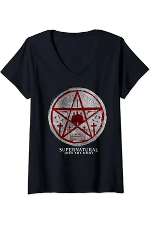 Supernatural Saving People Hunting Things T-Shirt avec Col en V