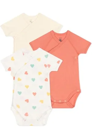 Petit Bateau A0DJO Bodies Naissance Manches Courtes, , 6 Mois (Lot de 3) Mixte bébé