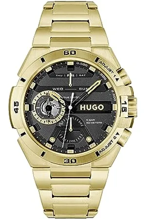 HUGO BOSS Montre Analogique Multifunction à Quartz pour homme Collection #WILD avec Bracelet en aceir inoxydable ou cuir