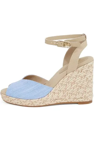 Tommy Hilfiger Espadrilles Compensées Femme Chambray High à Bride Cheville, Bleu (Blue Spell), 38