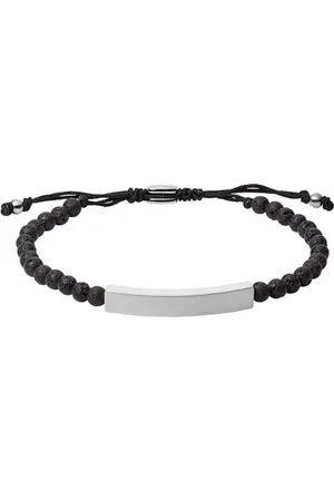 Fossil Bracelet Pour Homme Vintage Casual, Longueur Intérieure : 170mm ~ 250mm Bracelet Noir Semi-Précieux, JF03247040