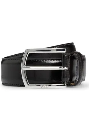 HUGO BOSS Hommes Claus-Tx-St Sz35 Ceinture en cuir italien avec boucle logotée et doublure intégrale