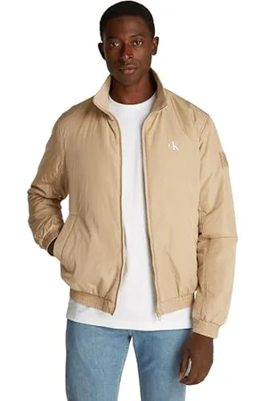 Calvin Klein Blouson Homme Padded Harrington Chaud, Beige , S