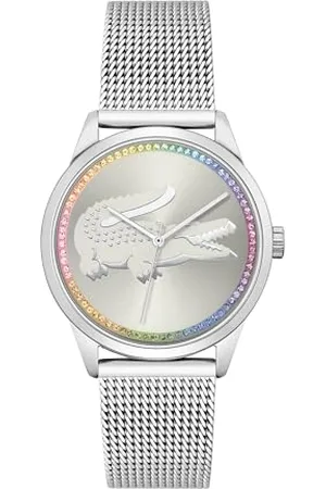 Lacoste Montre Analogique à Quartz pour Femme Collection LADYCROC avec Bracelet Milanais en Acier Inoxydable Argenté - 2001259