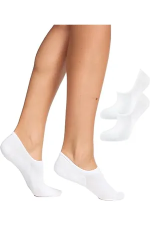 Nur Die Bambus Sneaker Füssling 2er Pack Damen Kaum Sichtbar Bambussocken Socke Weich Atmungsaktiv Unsichtbar Verrutschen Nicht Baskets, Blanc, 40 Femmes