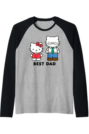 Hello Kitty Meilleur papa de Manche Raglan