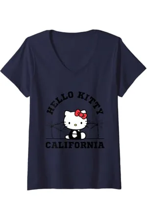 Hello Kitty Femme California T-Shirt avec Col en V
