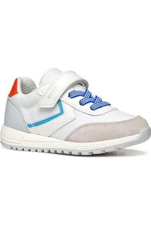 Geox J ALBEN Boy A Basket, White/Royal, 32 EU