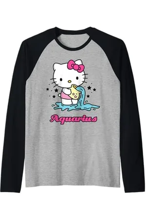 Hello Kitty Signe astrologique Aquarius Manche Raglan