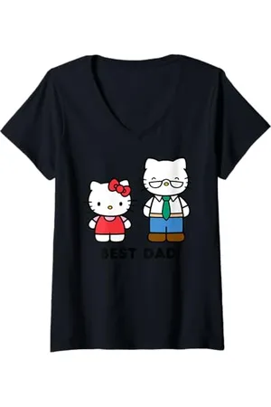 Hello Kitty Femme Meilleur papa de T-Shirt avec Col en V