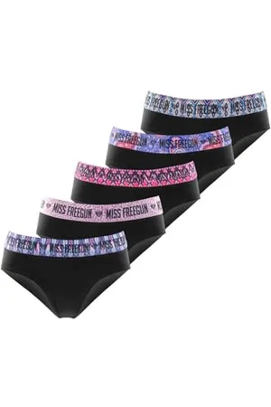 Freegun Culotte Enfant Coton, sous-vêtement Fille, Confortable et Doux (Lot de 5) 12 ans/14 Ans
