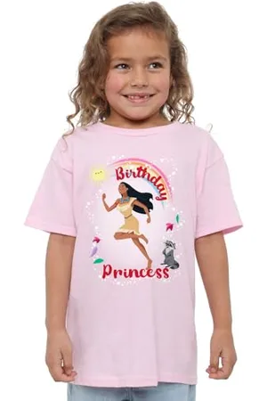 Disney Mandarin creative ltd Pocahontas Birthday Princess with Meeko Girls T Shirt, , 5-6 Ans Fille