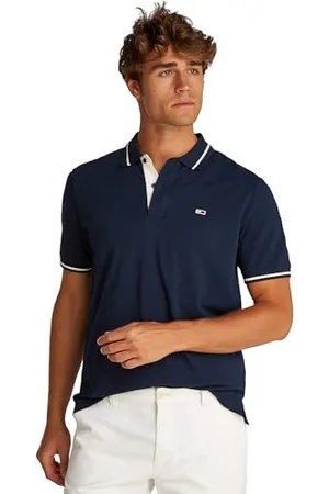 Tommy Hilfiger Polo Manches Courtes Homme Tipped Regular Fit, Bleu (Dark Night Navy), S