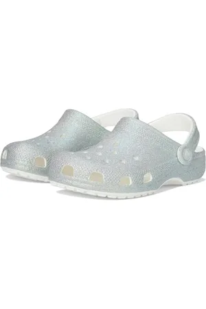 Crocs Unisexe Enfant Classic Iridescent Glitter CgK Sabots, White, 32/33 EU